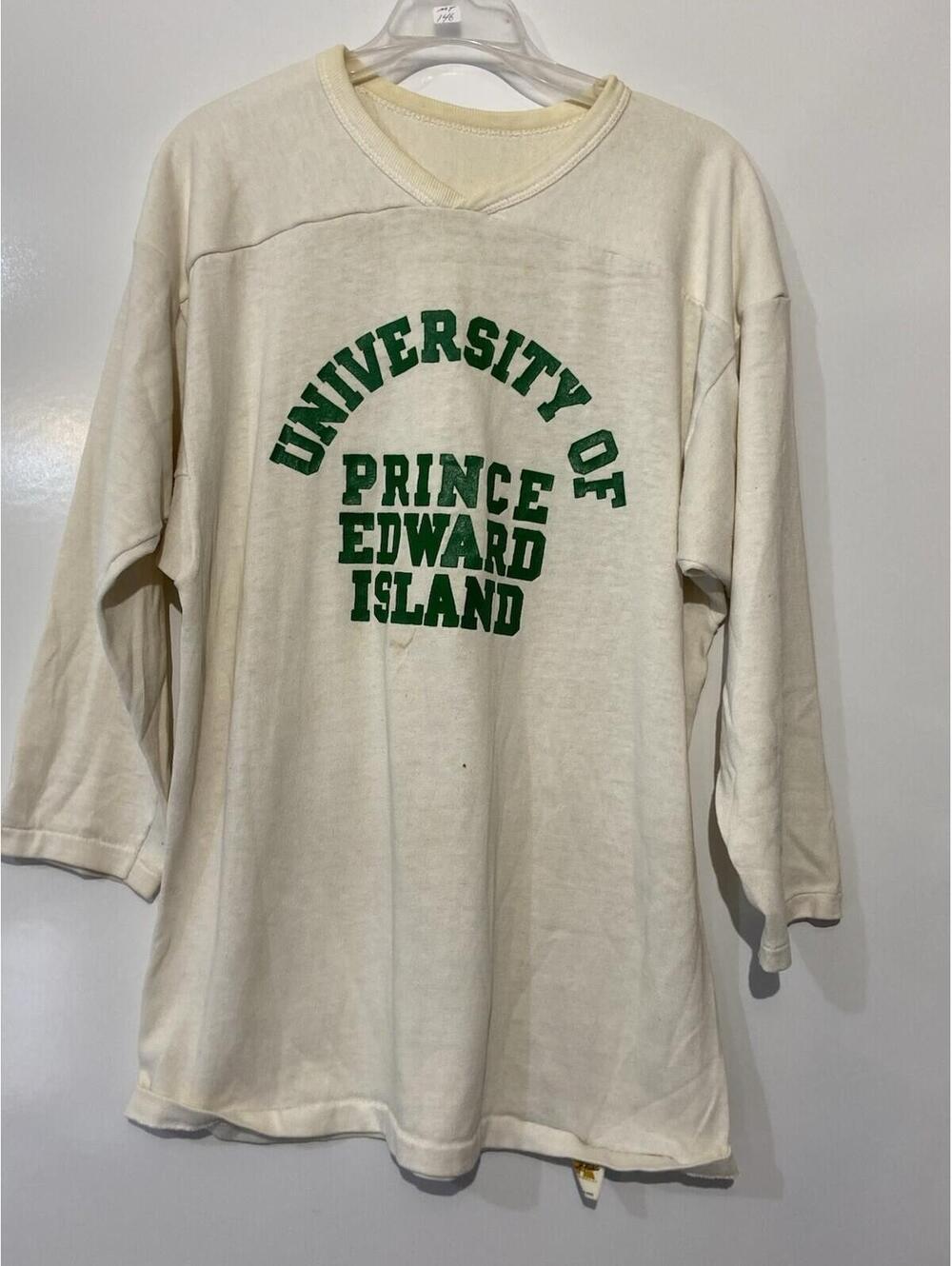 Mens RUSSELL Vintage University Of Prince Edward Island 3/4 Sleeve Shirt Sz L